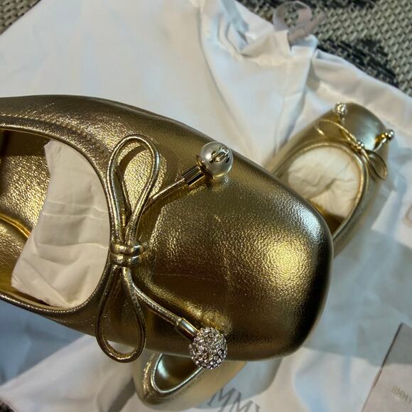 Jimmy Choo Elme Flat Gold Size 38.5 - Picture 7 of 10